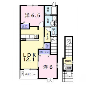 2LDK 間取り図