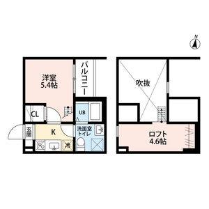 1K 間取り図