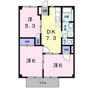 3DK 間取り図