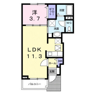 1LDK 間取り図