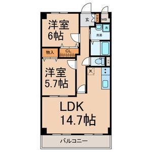 2LDK 間取り図