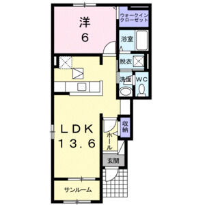 1LDK 間取り図
