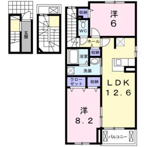 2LDK 間取り図