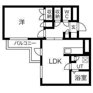 1LDK 間取り図
