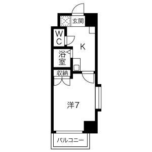 1K 間取り図