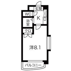 1K 間取り図