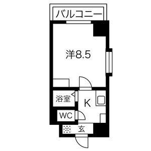 1K 間取り図