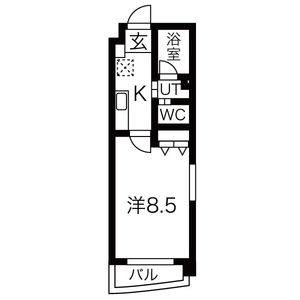 1K 間取り図