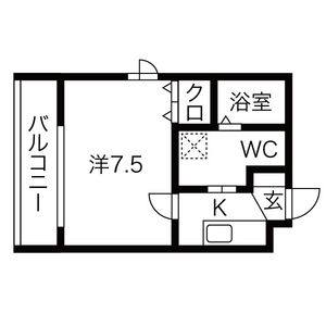 1K 間取り図