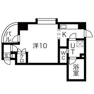 1K 間取り図