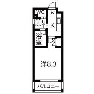 1K 間取り図