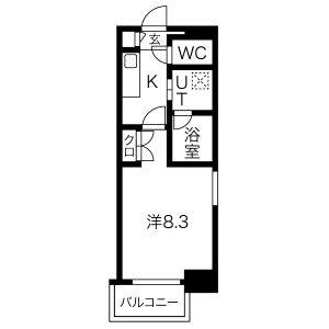 1K 間取り図