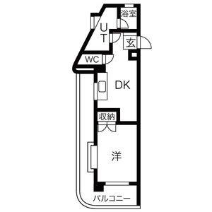 1DK 間取り図