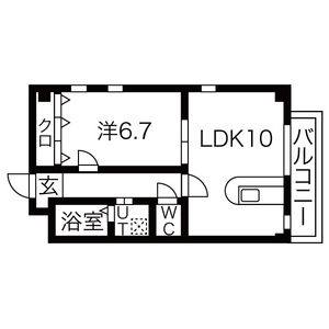 1LDK 間取り図