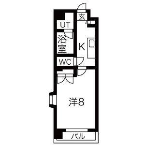 1K 間取り図