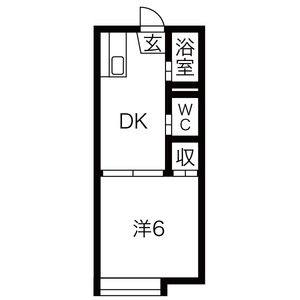 1DK 間取り図