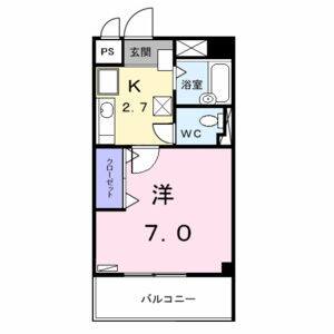 1K 間取り図