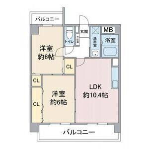 2LDK 間取り図