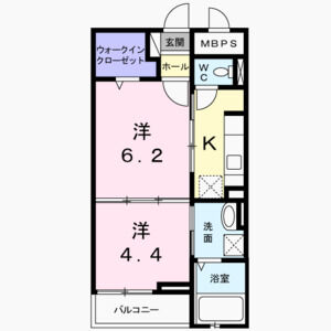 1LDK 間取り図