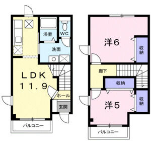 2LDK 間取り図