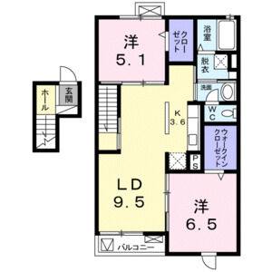 2LDK 間取り図