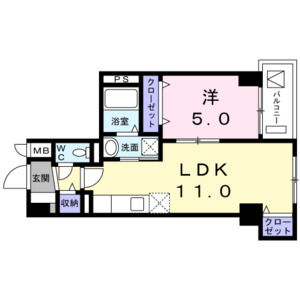 1LDK 間取り図