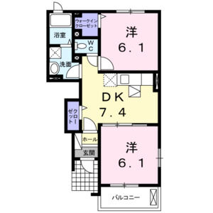 2DK 間取り図