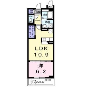 1LDK 間取り図