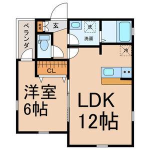 1LDK 間取り図