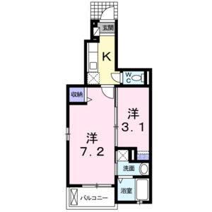 1K 間取り図
