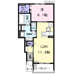 1LDK 間取り図