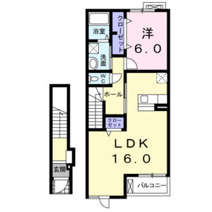 1LDK 間取り図