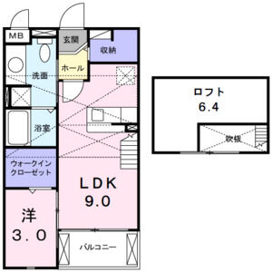 1LDK 間取り図