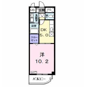 1DK 間取り図