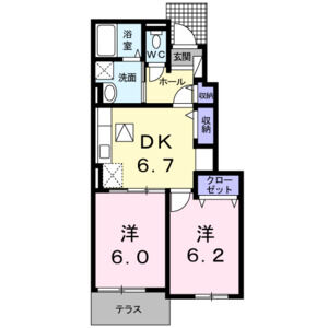 2DK 間取り図