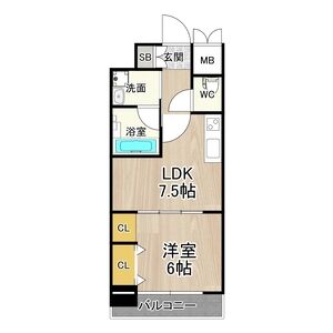 1LDK 間取り図