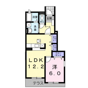 1LDK 間取り図