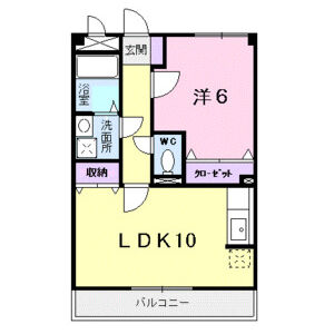1LDK 間取り図