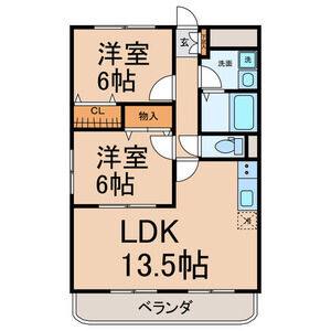 2LDK 間取り図