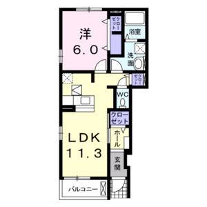 1LDK 間取り図