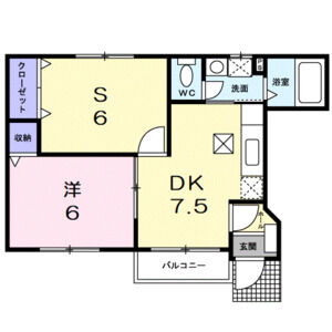 1DK 間取り図