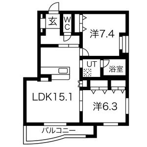 2LDK 間取り図