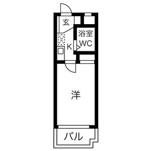 1K 間取り図