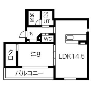 1LDK 間取り図