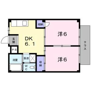 2DK 間取り図