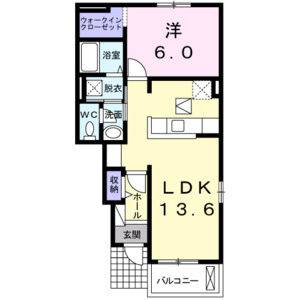 1LDK 間取り図