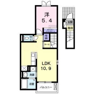1LDK 間取り図