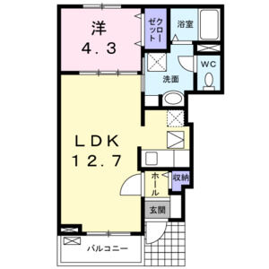 1LDK 間取り図