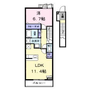 1LDK 間取り図
