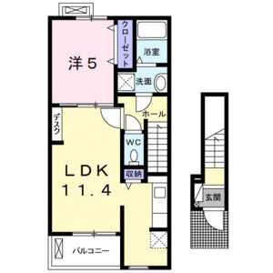 1LDK 間取り図